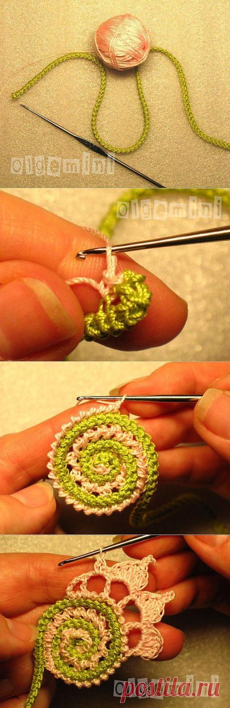 Крючок и кисточка » Архив блога » “Гусеничка”- завиток | Ирландское кружево. | Постила