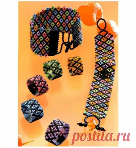 Яркие ремешки из бисера / Браслеты, Кольца / Biserok.org