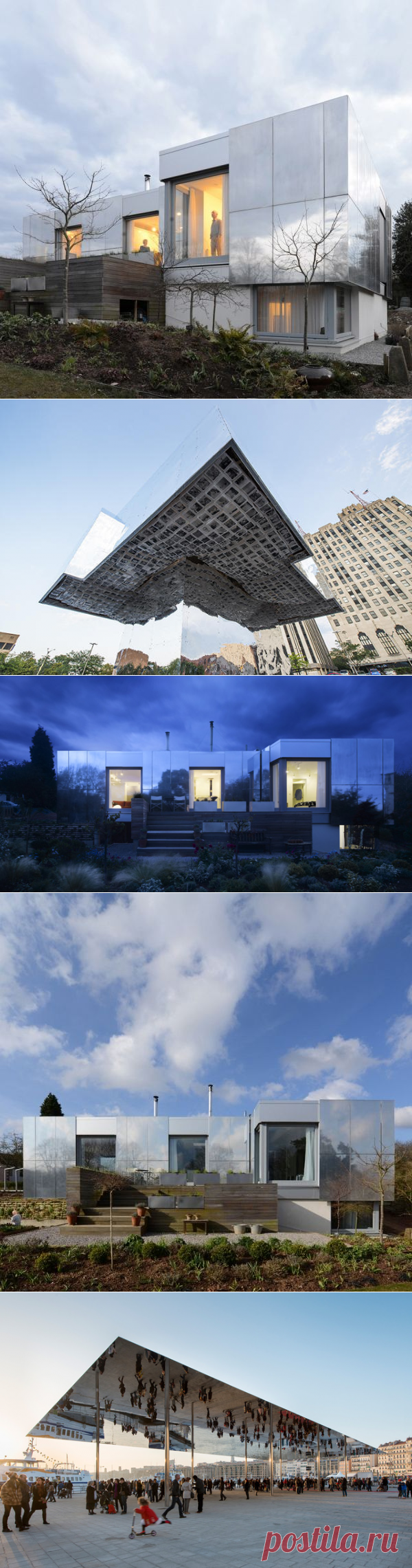 памятник в городе Флинт зеркальный навес в Марселе зеркальный дом в Великобритании зеркальный дом в Великобритании зеркальный дом в Великобритании