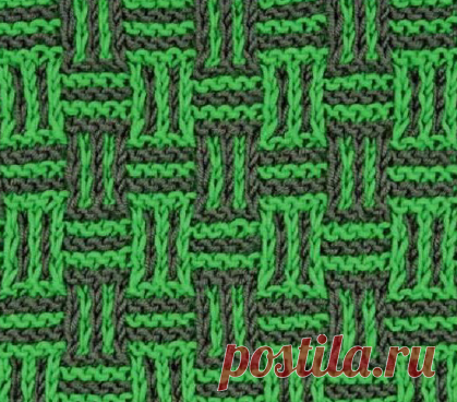 Узор с вытянутыми петлями спицами Узор с вытянутыми петлями, вязаный спицами.