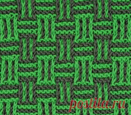 Узор с вытянутыми петлями спицами Узор с вытянутыми петлями, вязаный спицами.