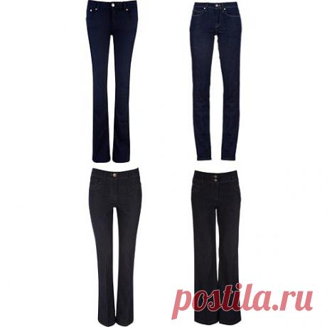 Джинсы
Отдавайте предпочтения моделям джинсов без кричащих изысков — на джинсах вашего базового гардероба строго воспрещено наличие стразов, декоративных дыр, крупных надписей, вышивок или ярких потертостей.