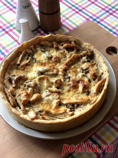 Лоранский пирог с индейкой и вешенками рецепт с фото пошагово