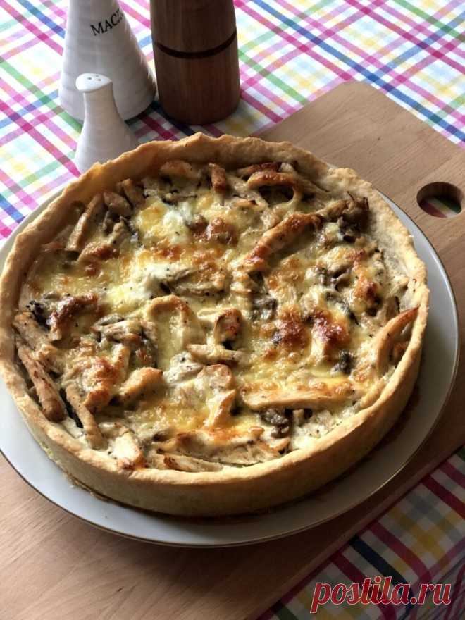 Лоранский пирог с индейкой и вешенками рецепт с фото пошагово