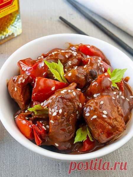 Рецепт Свинина с перцем в кунжутном соусе 🔥 на Вкусном Блоге