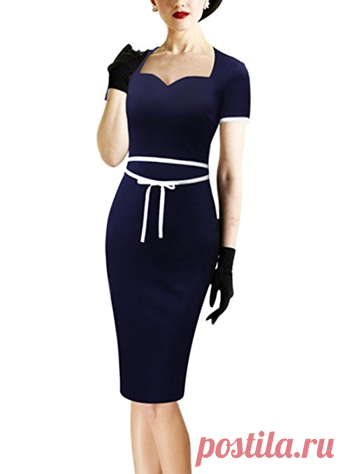 Amazon.com: Ezcosplay Women's Formal Colorblock Business Office Bodycon Pencil Dress: Clothing