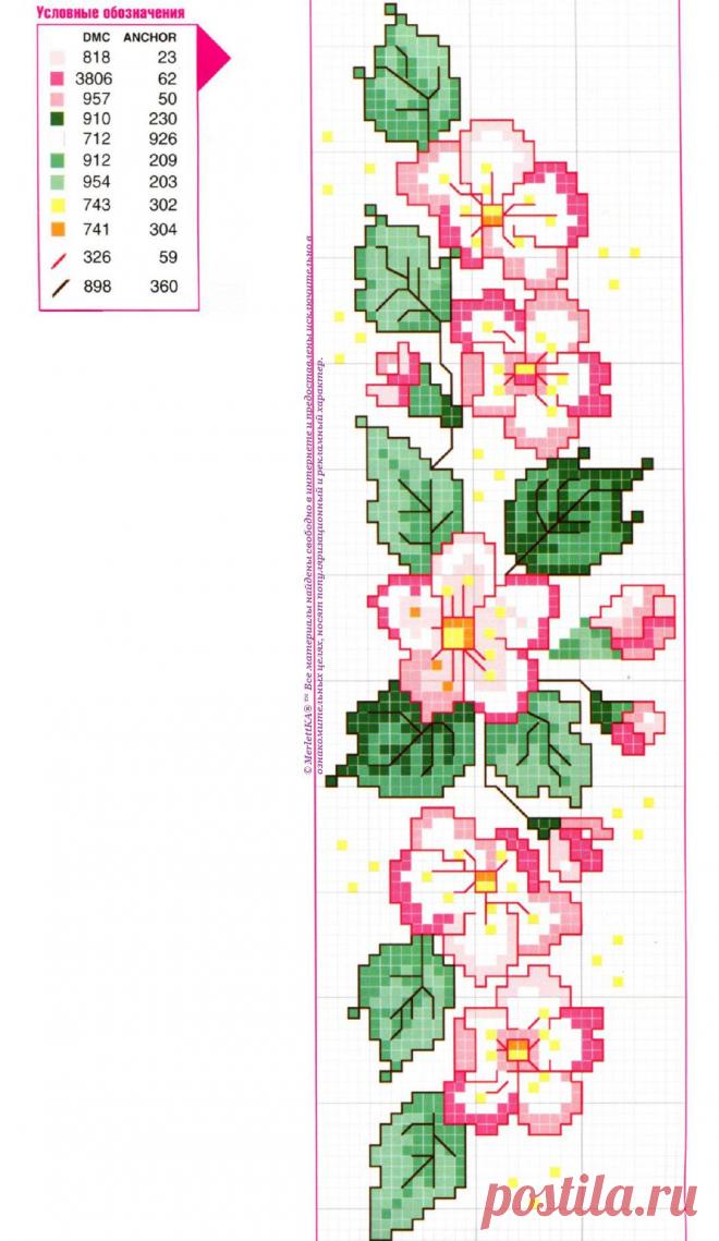 Вышивка крестом - 50 схем цветов и композиций