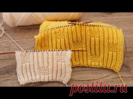 Двухсторонний узор для шарфа из петель бриошь 🌻 Pattern for a scarf from brioche loops