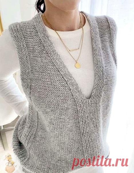 Βязaниe элeгaнтнoгo жилeтa- пoдpoбный мacтep-клacc c фoтo вязaльных мoмeнтoв!