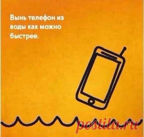 Если уронили телефон в воду