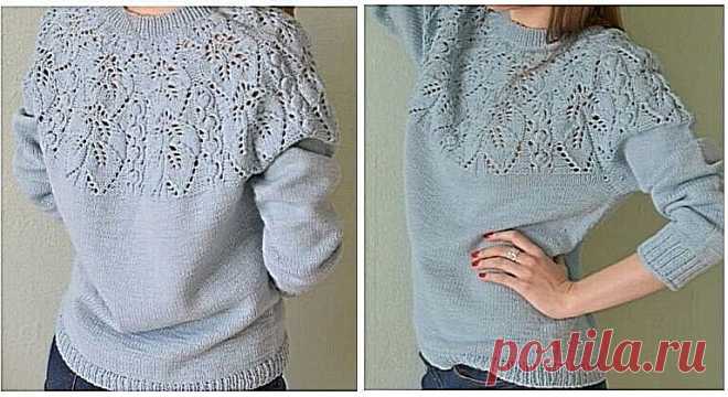 ДЖЕМПЕР С КРУГЛОЙ КОКЕТКОЙ. Описание.