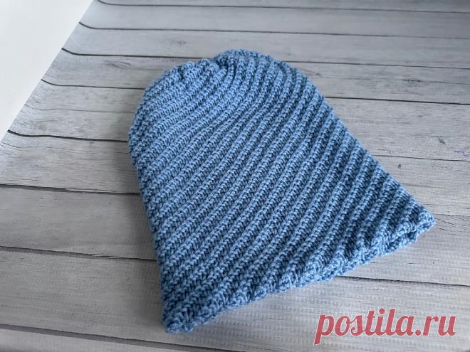 Шапочка-бини диагональным узором/ Описание 🧶 | Вдохновляемся и творим вместе с Татьяной | Дзен