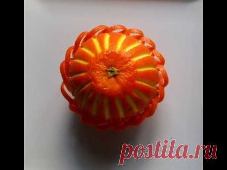 Décoration d'une orange, learning free Fruit Carving - YouTube