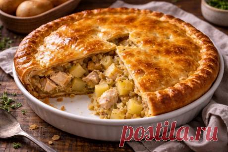 Пирог с курицей и картошкой