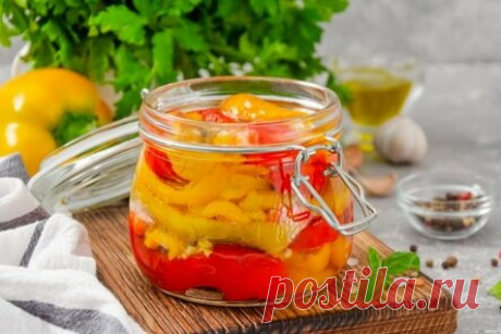 Перец в масле с чесноком на зиму