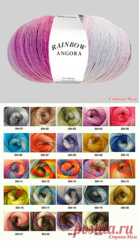 Vizell Rainbow Angora - Справочник пряжи. Виды и свойства - Страна Мам