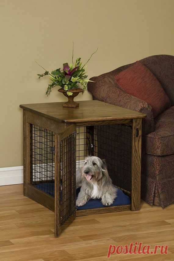 Amish Craftsman Wooden End Table Chew Proof Dog Crate Puppy Medium Size
