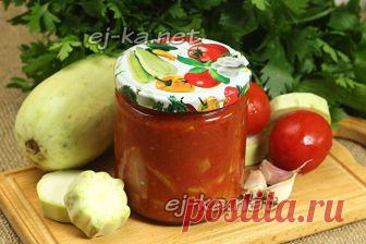 Обалденные кабачки в томате на зиму Кабачки в томате на зиму – обалденный рецепт с фото пошагово. Для приготовления можно использовать готовый томатный соус, но лучше сделать его из свежих помидор – времени это займет чуть больше, зато вкус будет таким, как вам нравится. Соус готовится быстро и просто: измельчаем помидоры блендером, немного увариваем и добавляем соль с сахаром и специи, если они нужны. Помидоры для соуса желательно взять спелые, даже переспевшие, мясистые,...