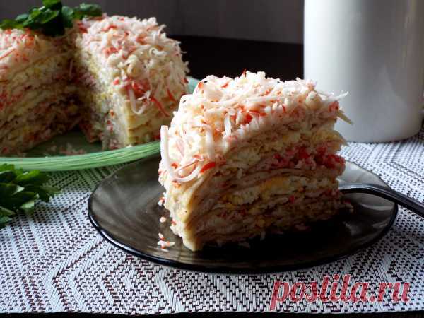 Несладкие блинные торты — рецепты с пошаговыми фото и видео