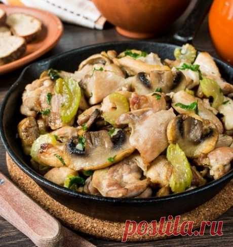 СОТЕ ИЗ КУРИЦЫ С ГРИБАМИ