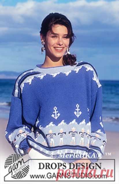 Пуловер спицами с жаккардом ... от DROPS