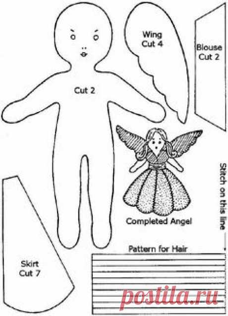 Bride's First Ornaments set:   Angel - Guidance.    As I am making these for my Grandchildren, this works for the girls.   Angel Free Craft Pattern - KarensVariety.com