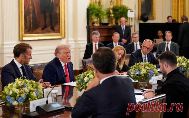 Встреча Трампа в Вашингтоне с лидерами ЕС. Прямая трансляция. Президент США Дональд Трамп проводит встречу с лидерами ЕС, которые приехали вместе с президентом Украины Владимиром Зеленским.