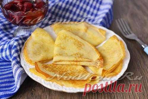 Блины на кефире, тонкие с дырочками, рецепт