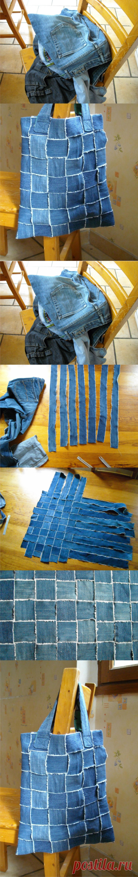Bolso reciclando antiguos pantalones vaqueros - Muy Ingenioso