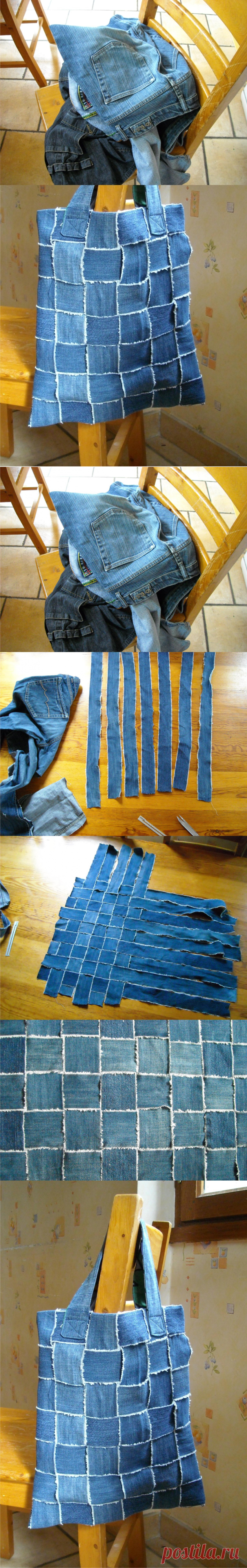 Bolso reciclando antiguos pantalones vaqueros - Muy Ingenioso