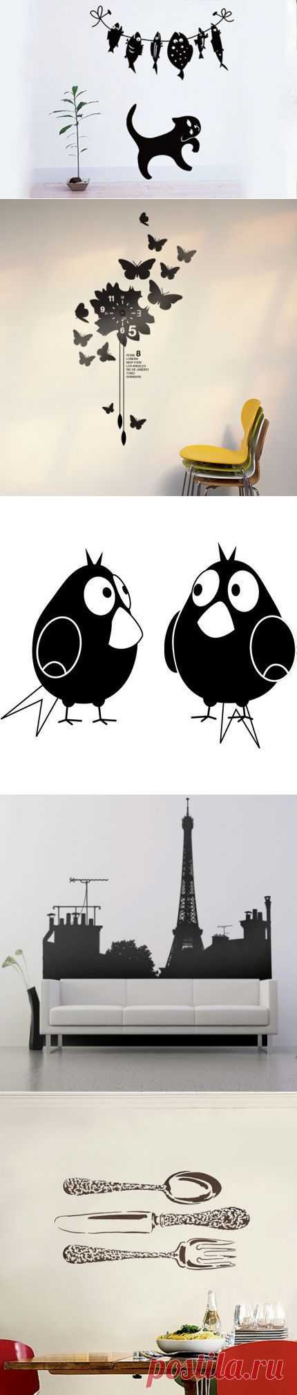 Трафареты для декора стен своими руками | Трафареты бабочек и котов для росписи стен - фото