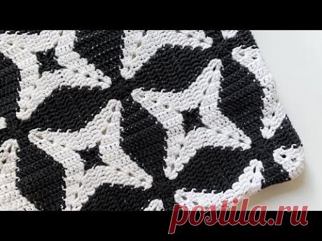 🔥 КВАДРАТ КРЮЧКОМ В ТЕХНИКЕ ЖАККАРД. square crochet@Катя SHODDI вязание крючком