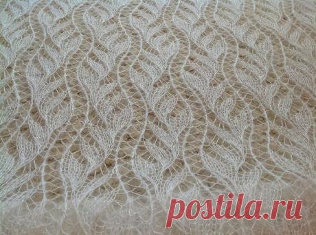 ВОЗДУШНАЯ ШАЛЬ СПИЦАМИ &quot;ЦВЕТУЩАЯ ЛАВАНДА&quot;