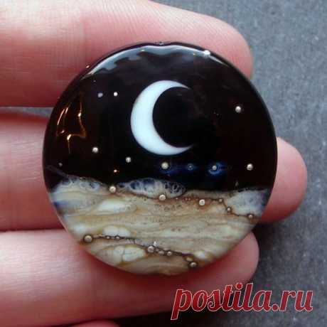 Lampwork beads 1313 Focal (1) Midnight