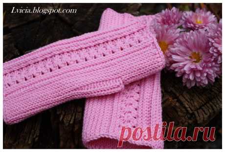 Розовые митенки/ Pink Mitts.
