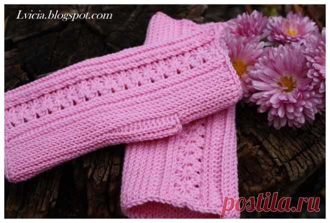 Розовые митенки/ Pink Mitts.
