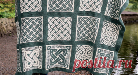 Шикарный плед жаккардом из мотивов Схемы | Вязание в радость | Яндекс Дзен