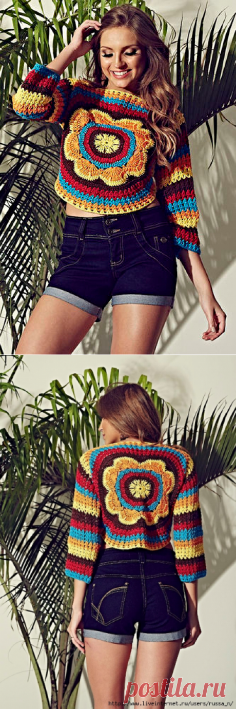 Blusa colorida com fio Cléa (БРАЗИЛЬСКАЯ МОДЕЛЬ)