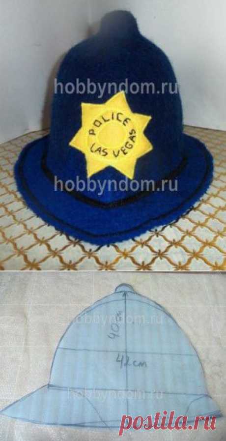 МК.Валяная шапка для бани Полицейский ХОББИн ДОМ