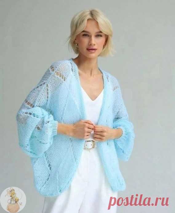 Ажур спицами для нежного кардигана