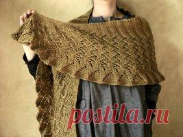 Шаль спицами ажурным узором Lin-Lin - Вяжи.ру