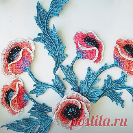 Очарование маками: вяжем ирландское кружево | Креаликум