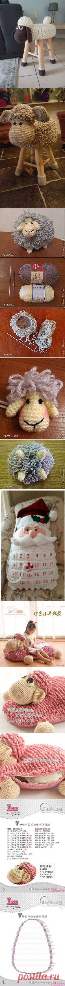Овечка (подушка, матрасик) - Вязание для детей - Страна Мам #crochet | Crochet | Страна, Для детей и Вязание