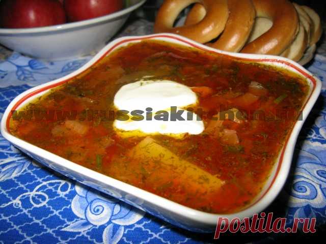 Борщ со свекольной ботвой | Русская кухня