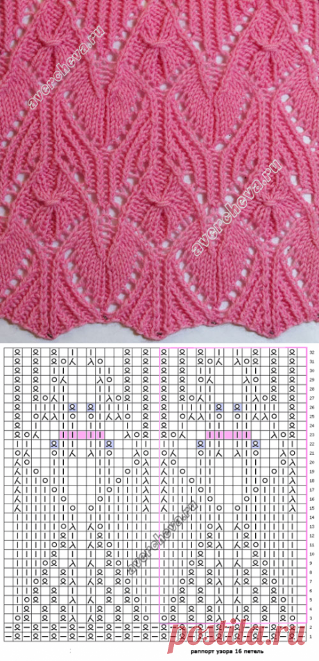 узор 456 |  каталог вязаных спицами узоров