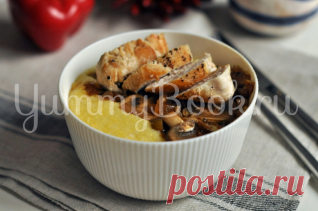 Кукурузная каша с курицей и грибами - пошаговый рецепт с фото