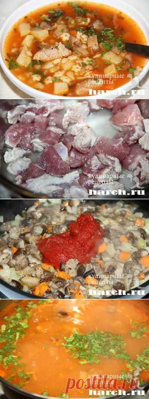 Швабский суп со свининой и перловкой