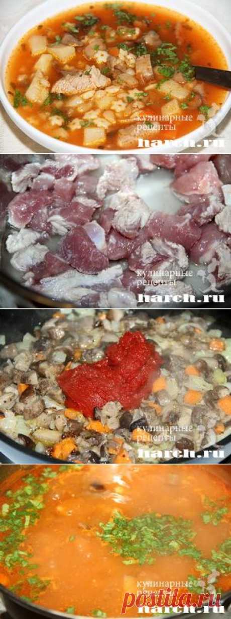 Швабский суп со свининой и перловкой
