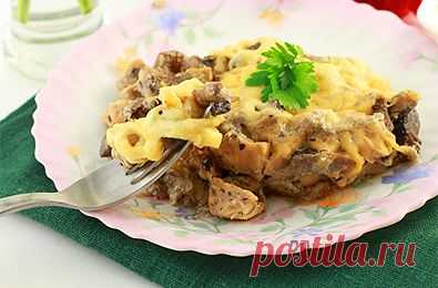 Жульен с курицей и грибами в мультиварке