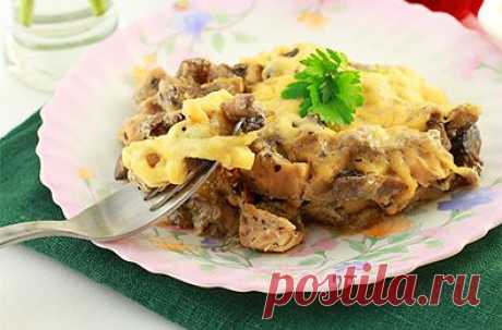 Жульен с курицей и грибами в мультиварке